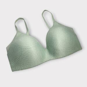 Knix WingWoman Contour Wireless Bra Textured Light Green Women's 38E 36F 38F